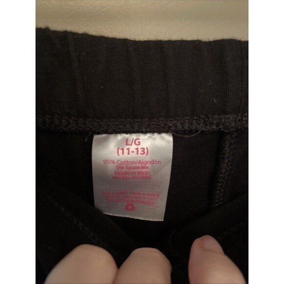 Black Capri No Boundaries Cotton Leggings Juniors Large Stretchy Waste - Picture 3 of 6